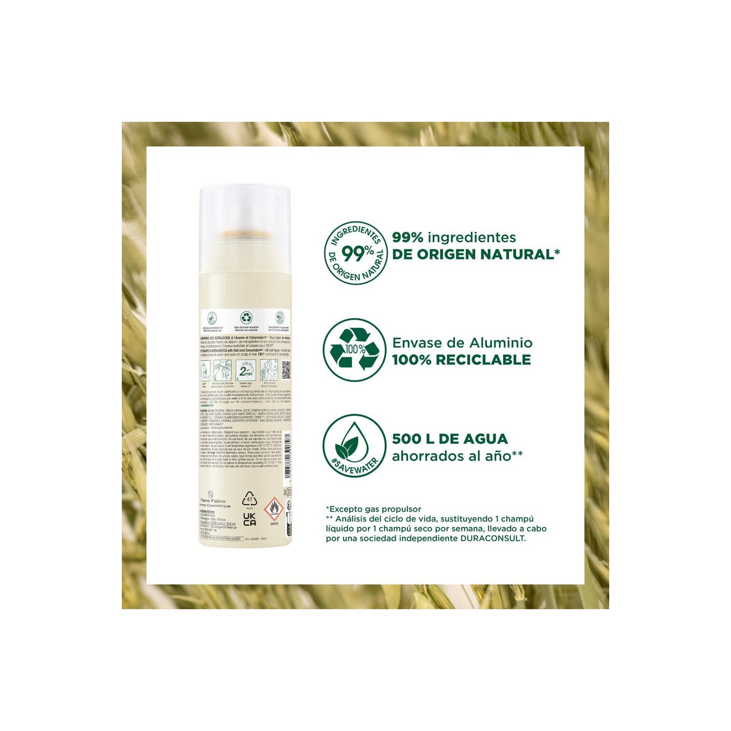 Klorane Champú Seco a la Leche de Avena 150ml