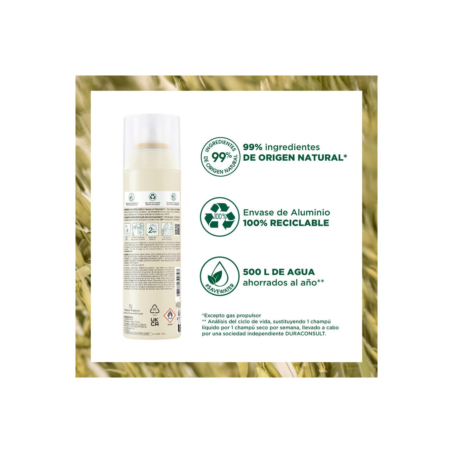 Klorane Champú Seco a la Leche de Avena 150ml