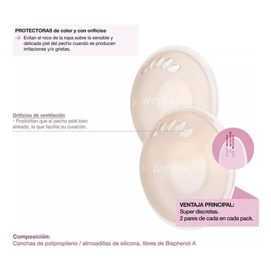 Suavinex Pack Conchas Protectoras + Conchas Recolectoras 1ud