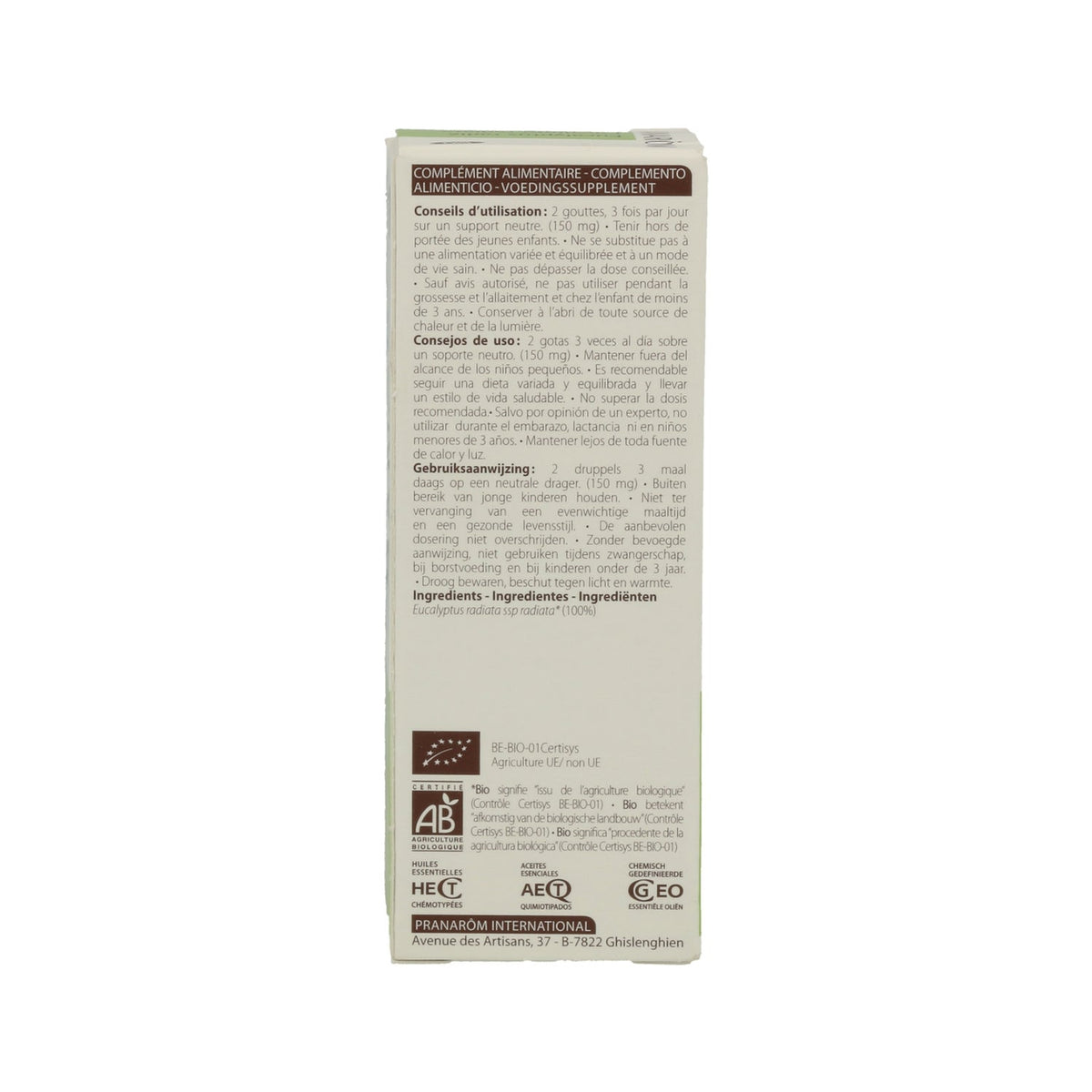 Pranarôm Aceite Esencial de Eucalipto Radiata BIO 10ml