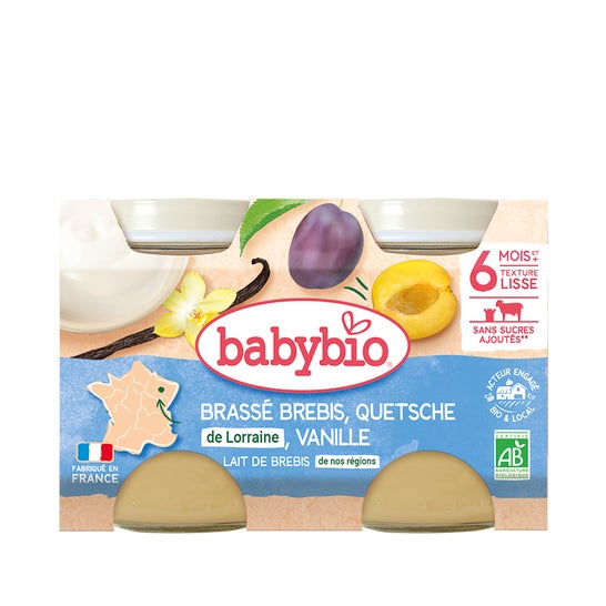 BabyBio Brassé Brebris, Questche de Lorraine et Vainille 2x130g