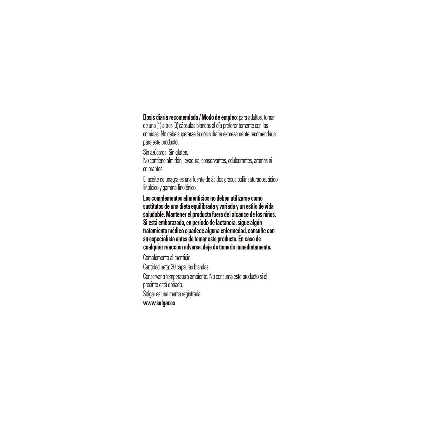 Solgar Aceite de Prímula de Rosa 500mg 30 perlas