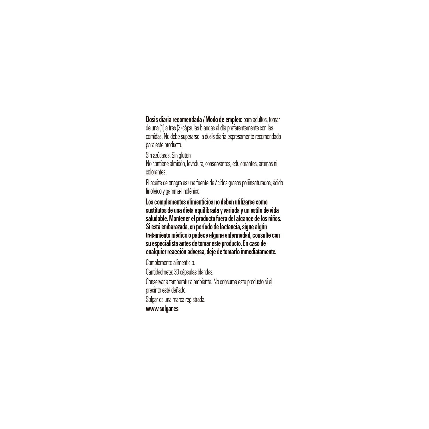 Solgar Aceite de Prímula de Rosa 500mg 30 perlas
