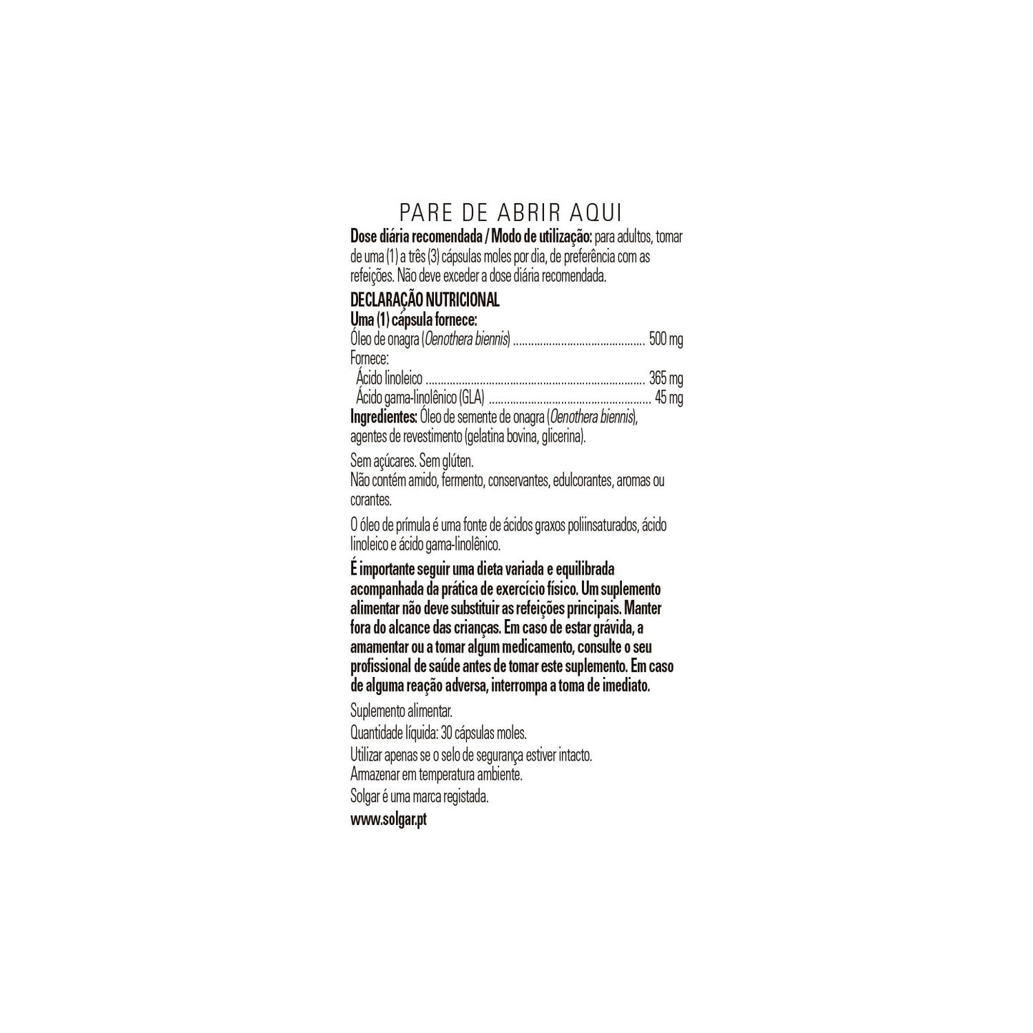 Solgar Aceite de Prímula de Rosa 500mg 30 perlas