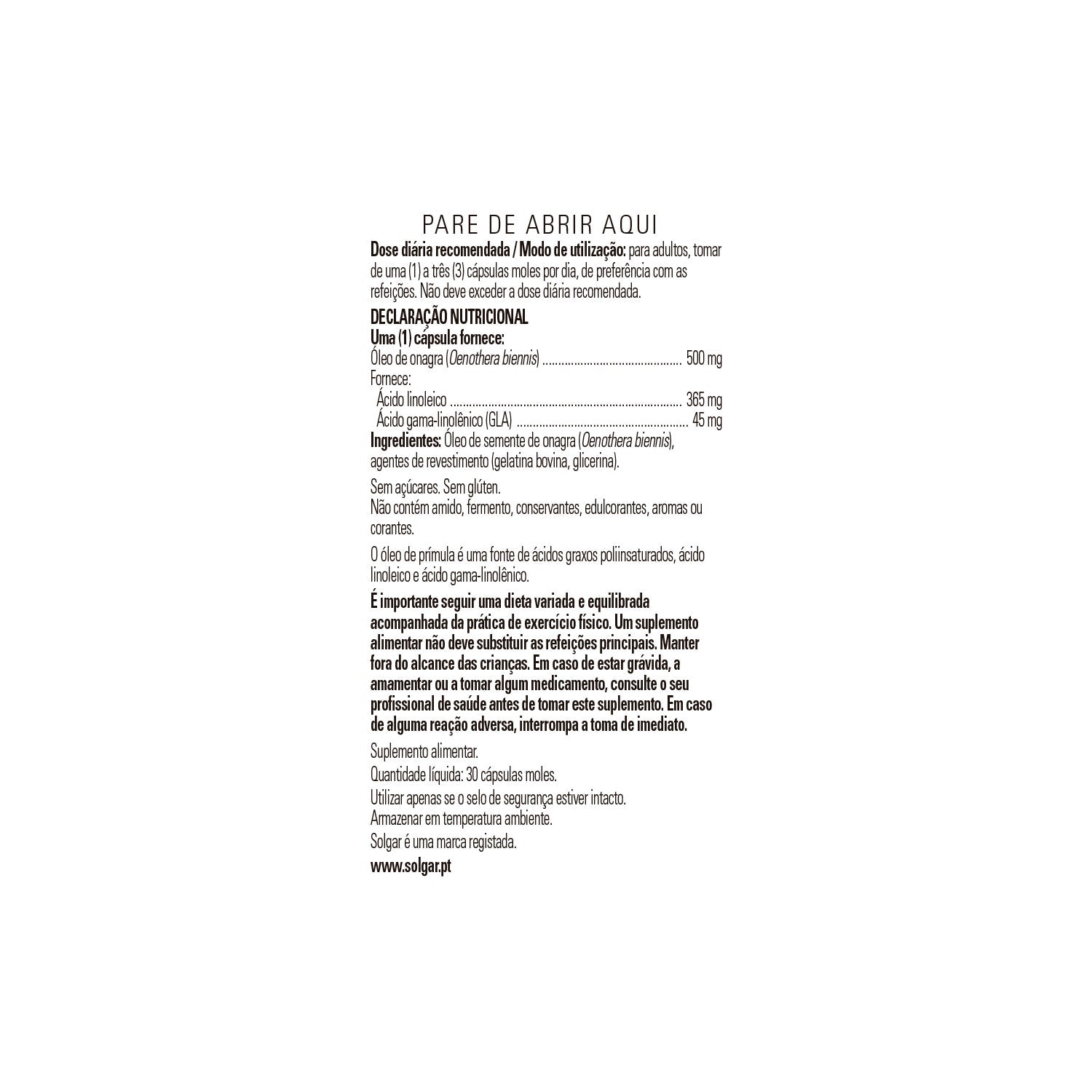 Solgar Aceite de Prímula de Rosa 500mg 30 perlas