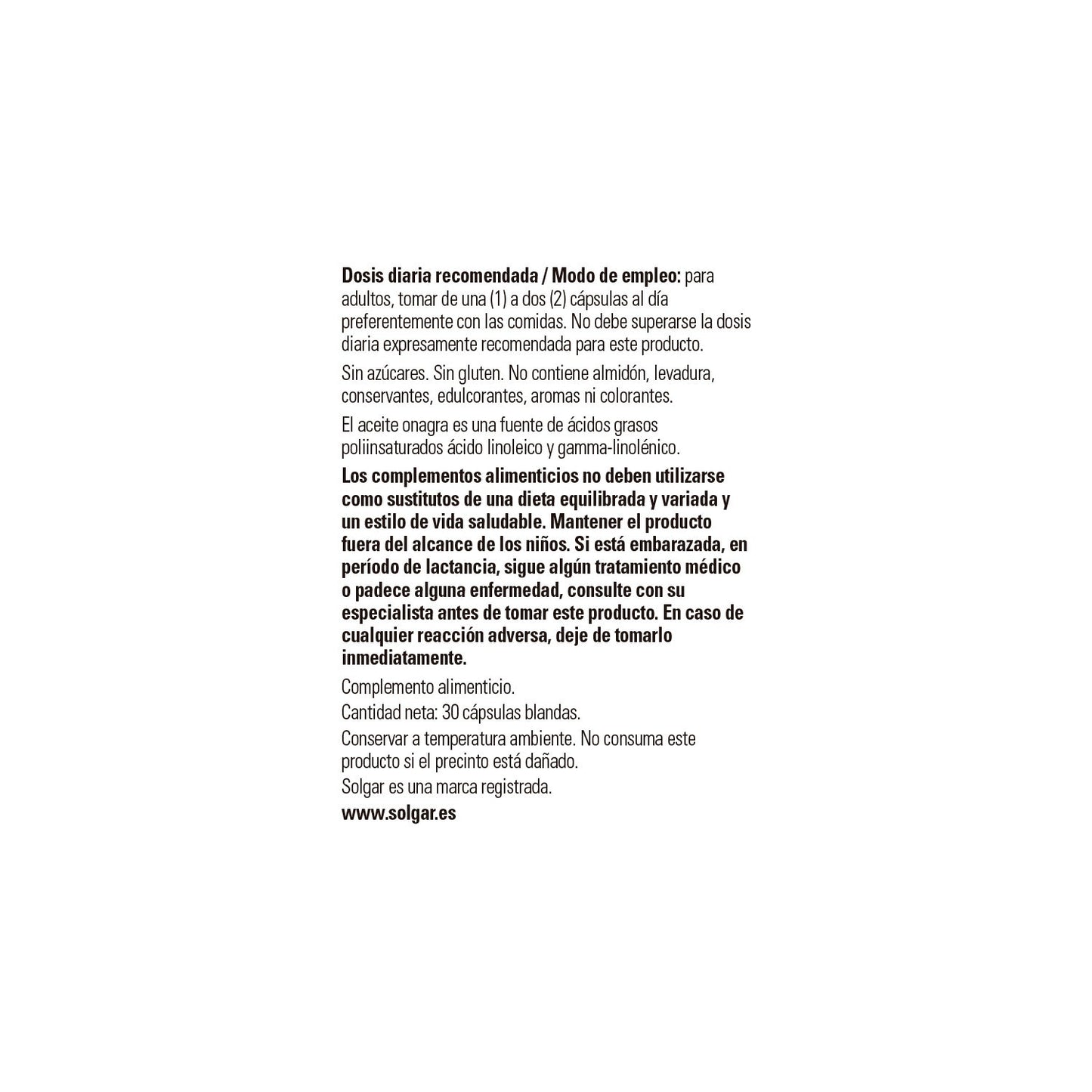 Solgar Aceite de Prímula de Rosa 1300mg 30 perlas