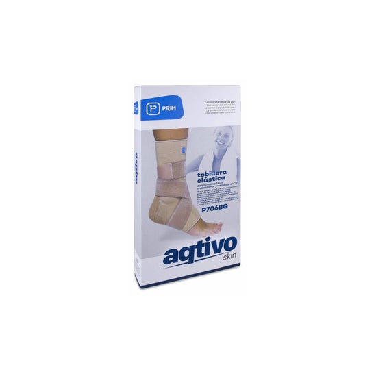 Aqtivo Skin Tobillera Elástica con Almohadillas Maleolares Silicona y Vendaje en "8" L