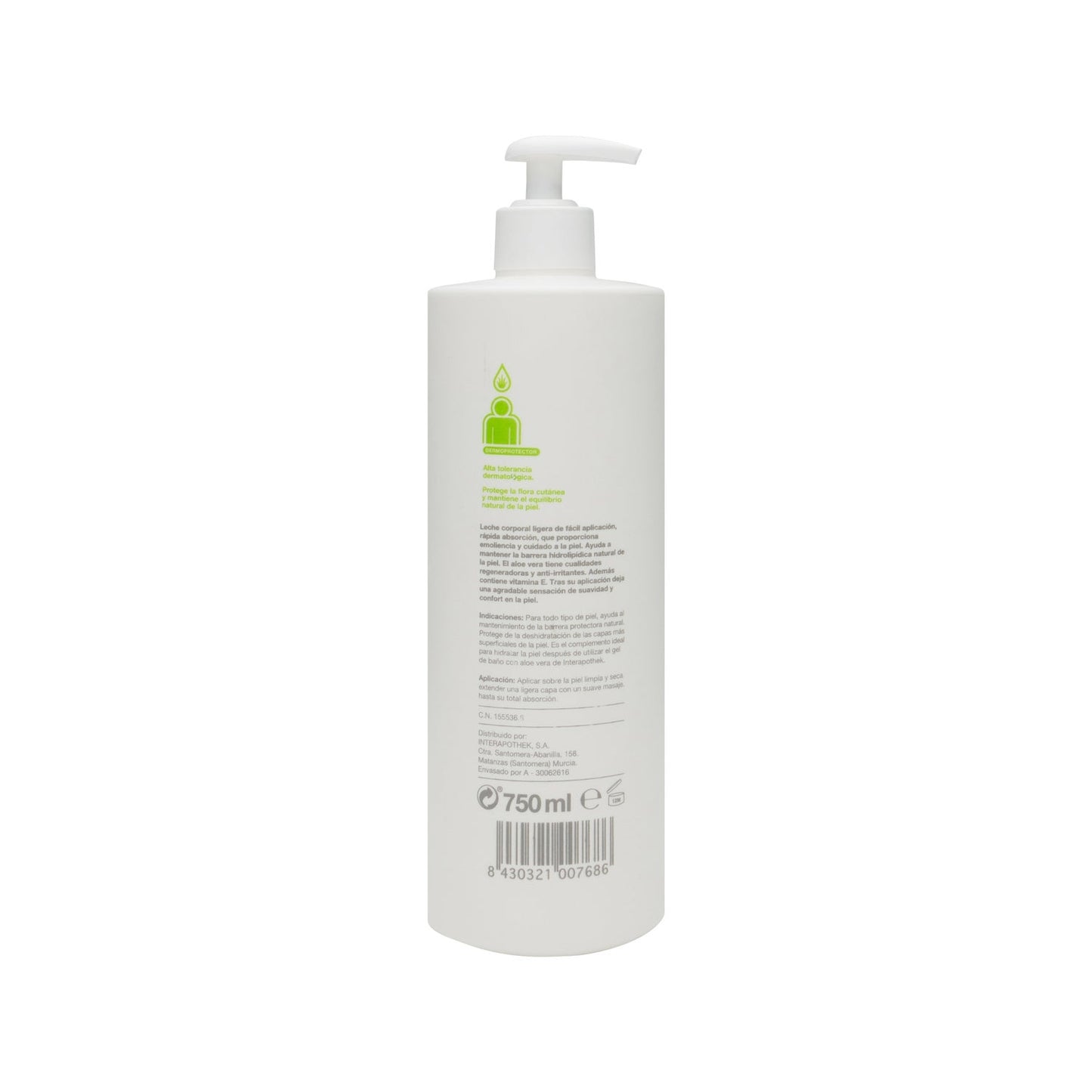 Interapothek leche hidratante corporal aloe vera 750ml