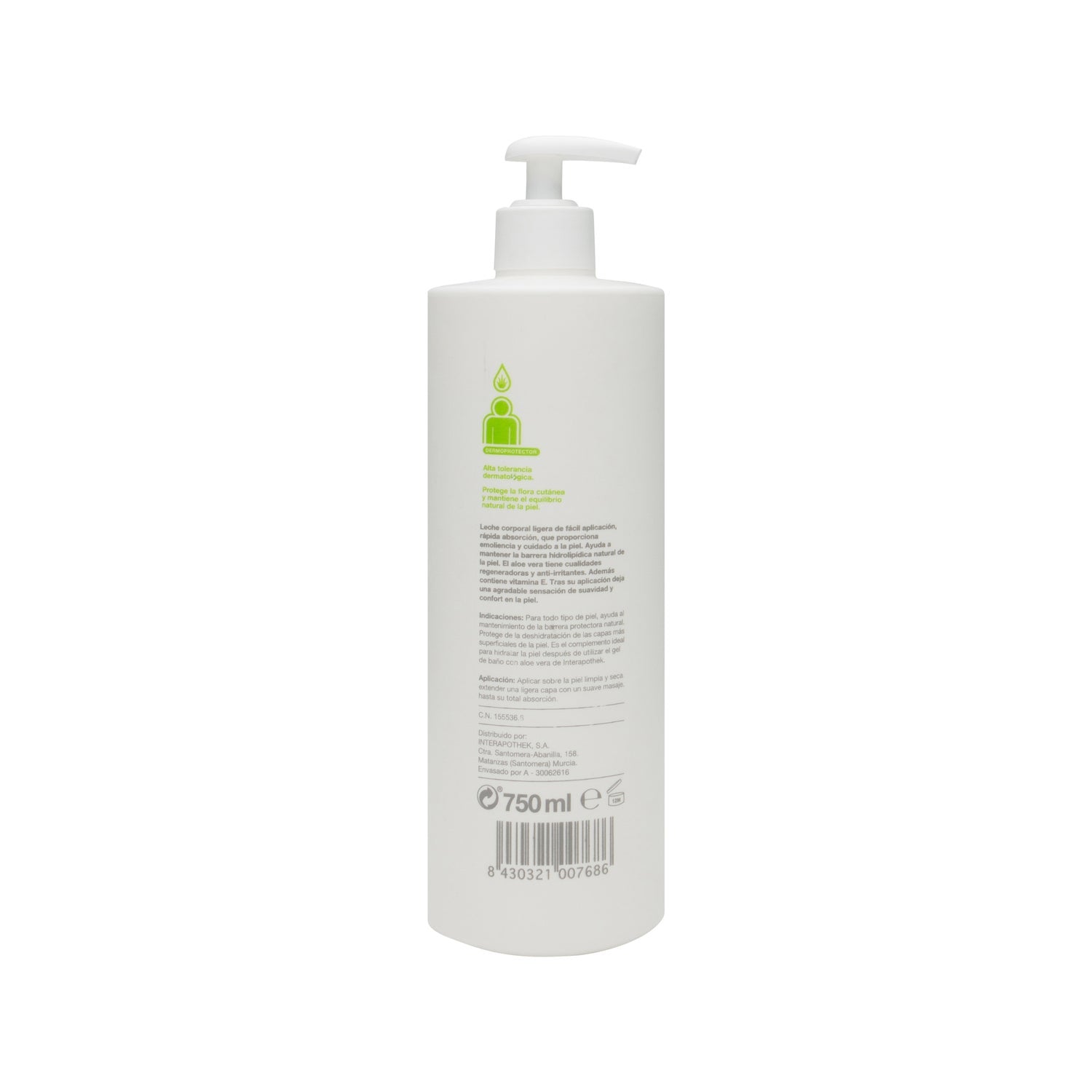 Interapothek leche hidratante corporal aloe vera 750ml