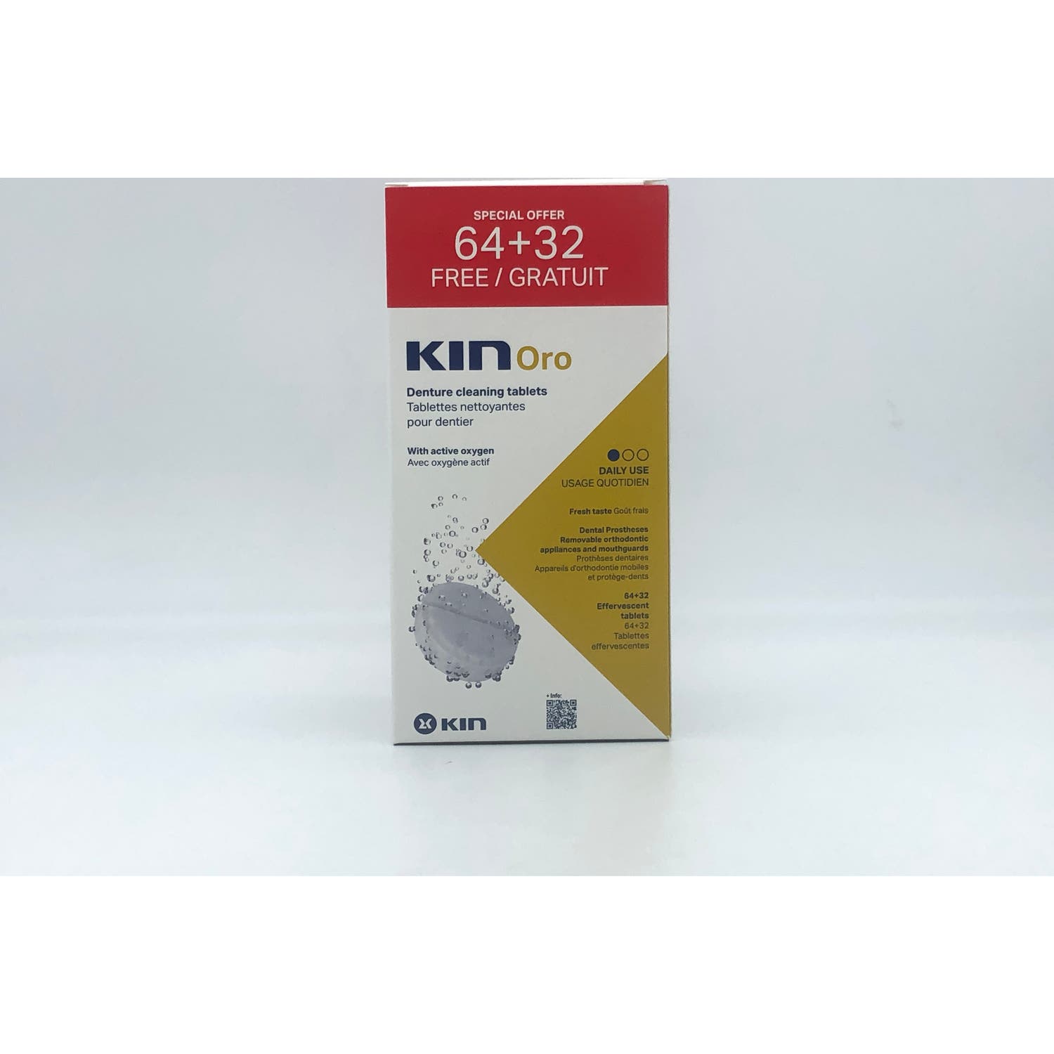 Kin Oro Tabletas Efervescentes Prótesis Dentales 64+32uds