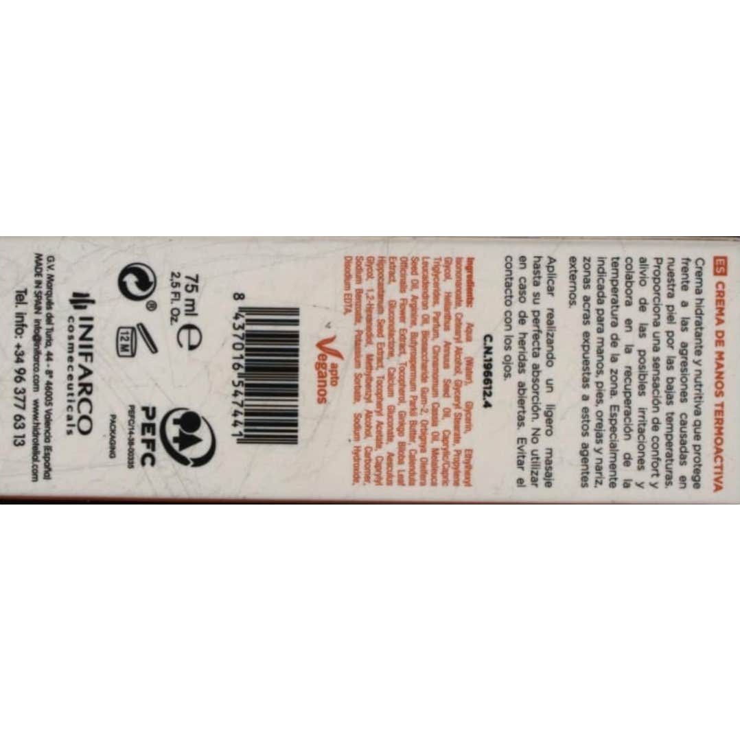 Hidrotelial Crema Termoactiva Manos y Pies 75ml