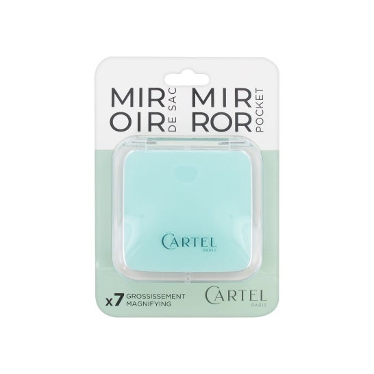 Cartel Paris Espejo Cuadrado de Bolso 8,5cm Verde 1ud
