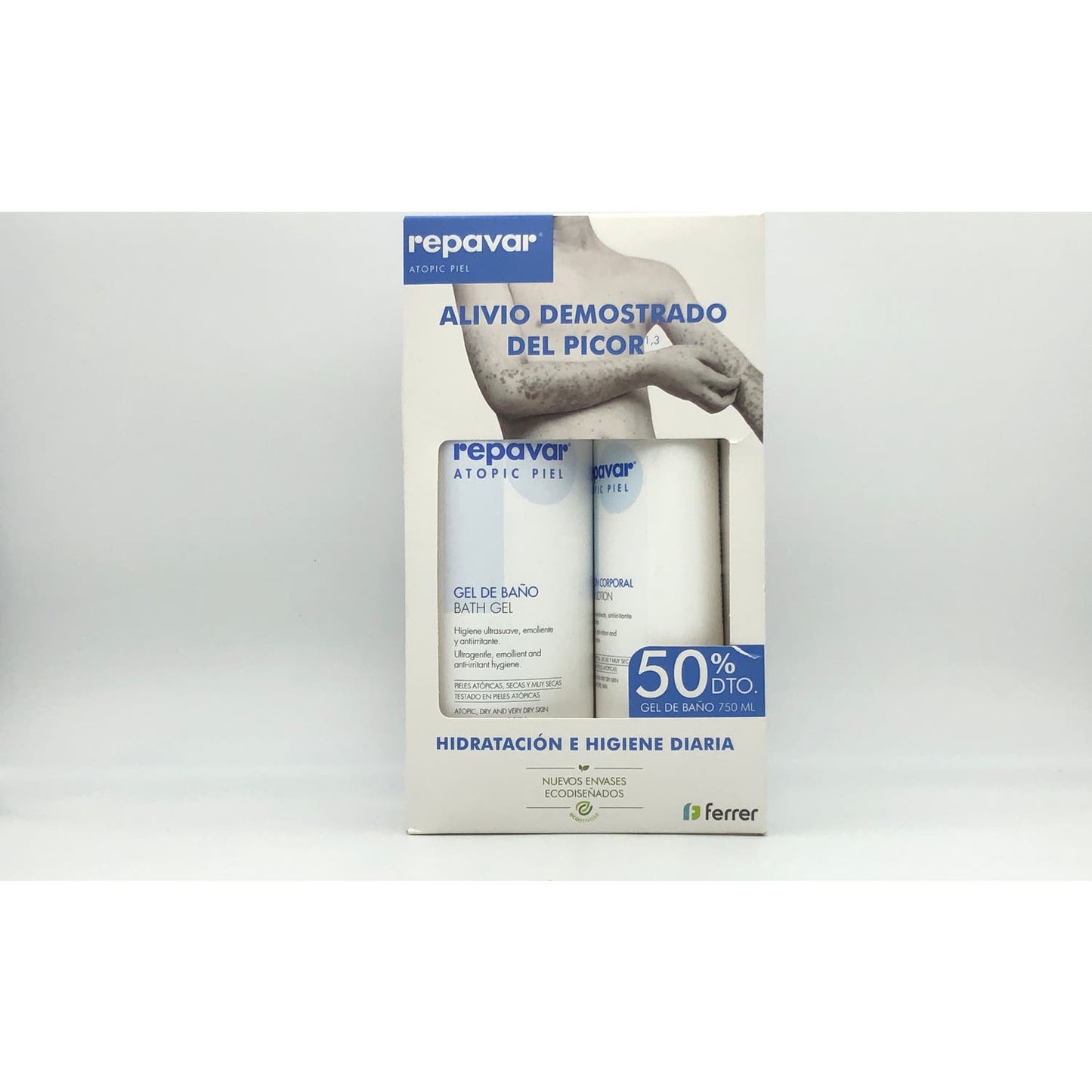 Repavar Atopic Piel Pack de Loción de 500ml + Gel de 750ml
