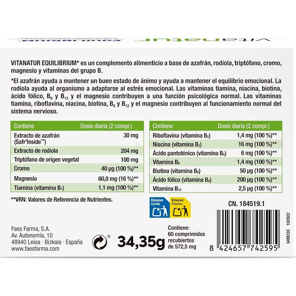 Vitanatur Equilibrium Equilibrio Emocional 60comp