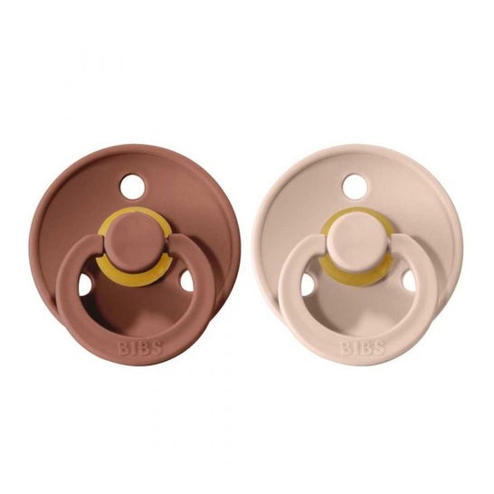 Bibs Pack Chupetas Látex 0-6 M Blush E Woodchuck T1 2 uds