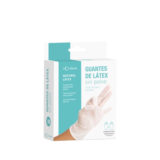 VCS Guantes Látex sin polvos Talla M 10 uds