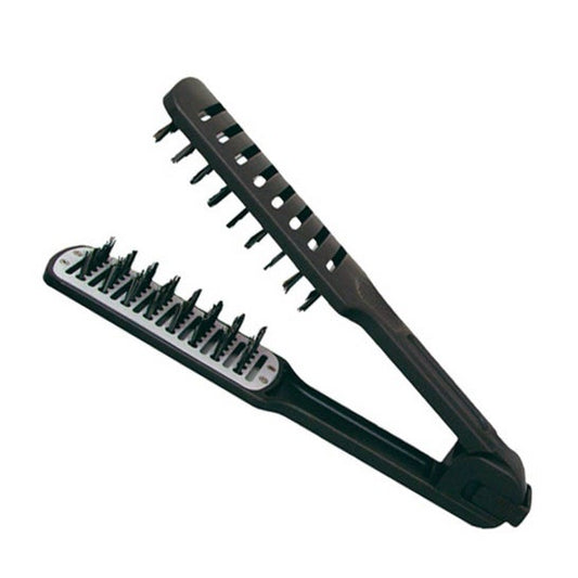 Cepillo para el Pelo Eurostil Doble Jabalí Alisado Secador Negro