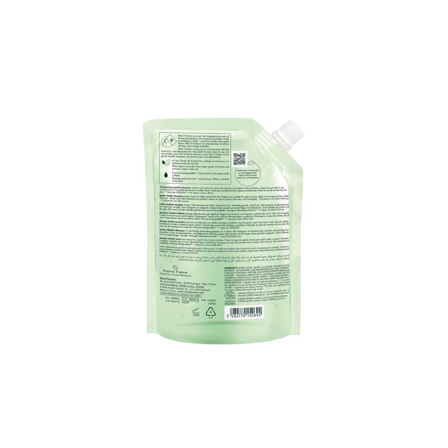 René Furterer Naturia Champú Micelar Suave Recarga 400ml