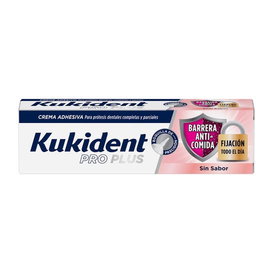 Kukident Pro Plus Barrera Anti-Comida sin Sabor 40gr
