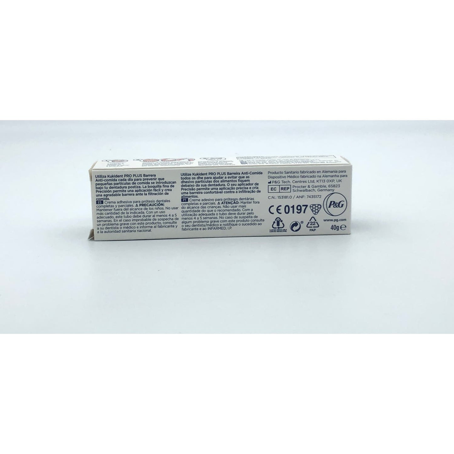 Kukident Pro Plus Barrera Anti-Comida sin Sabor 40gr