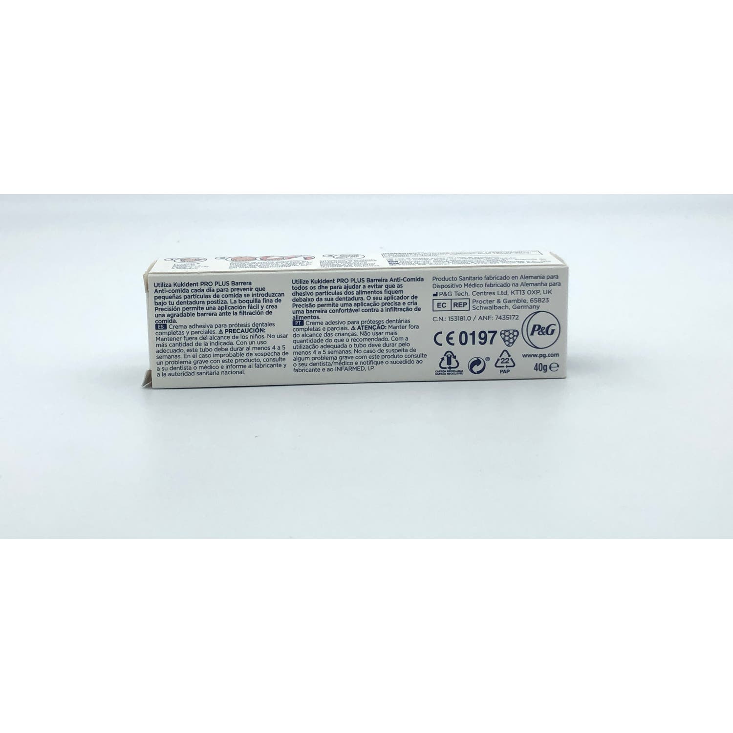 Kukident Pro Plus Barrera Anti-Comida sin Sabor 40gr