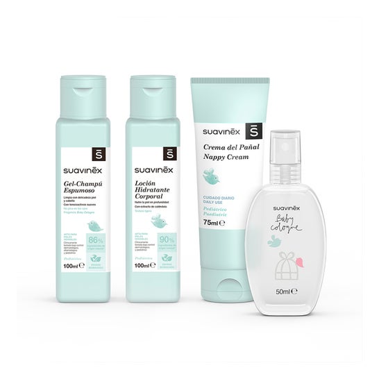 Suavinex Pack Neceser Tela Baby Care Essentials Rosa + 4 Productos