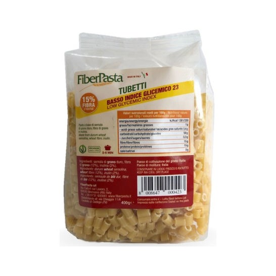 Fiberpasta Índice Glucémico Bajo Tubetti 400 g
