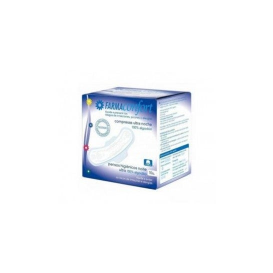 Farmaconfort Compresa Ultrafinas Noche con Alas 10 unidades