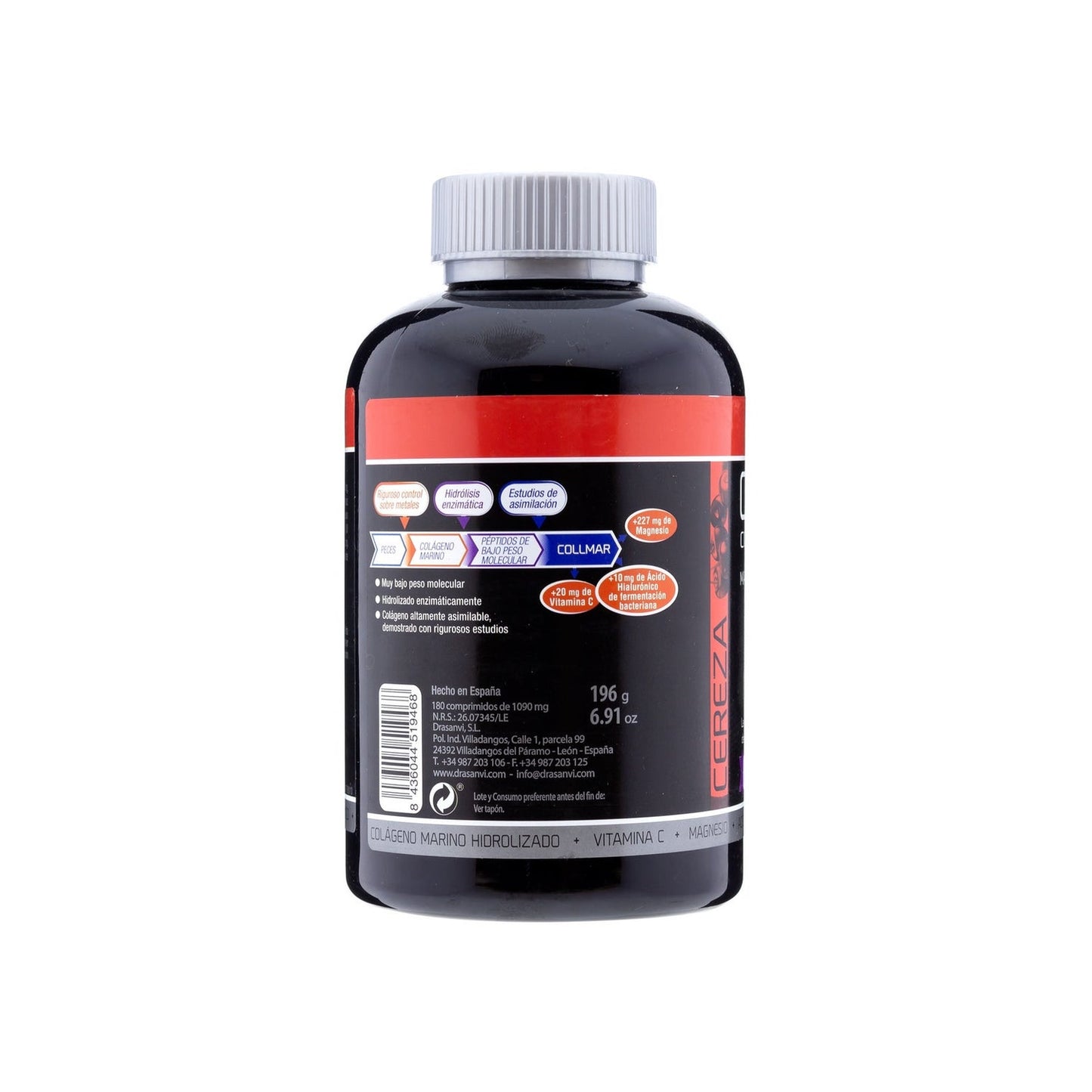 Drasanvi Collmar® Colágeno Marino + Magnesio Sabor Cereza 180comp