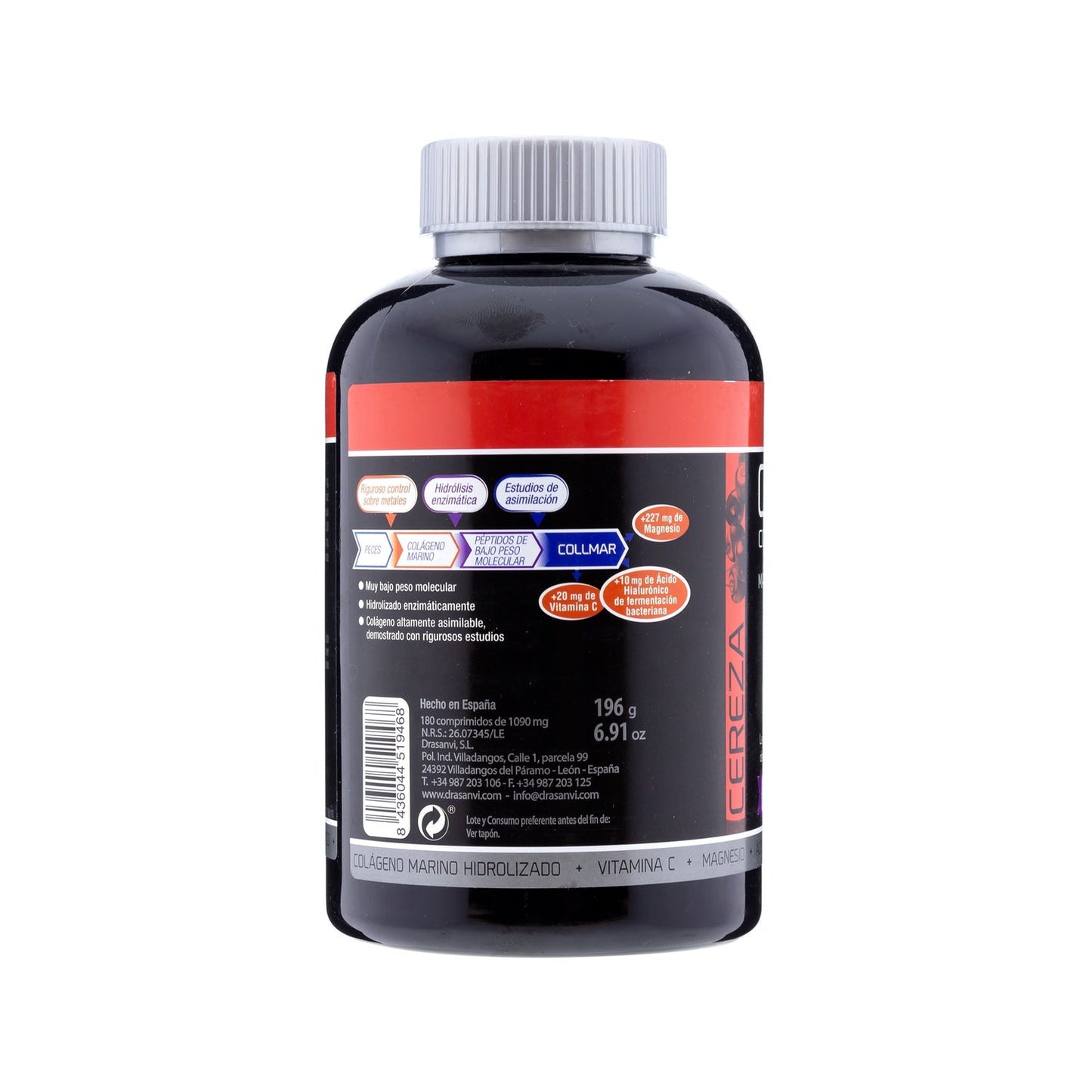 Drasanvi Collmar® Colágeno Marino + Magnesio Sabor Cereza 180comp