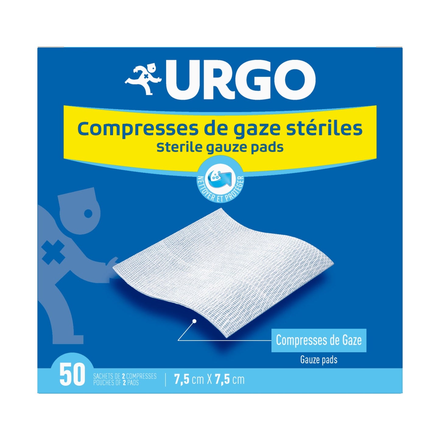 Urgo Compresses Stériles 7,5cm x 7,5cm 2x50uts