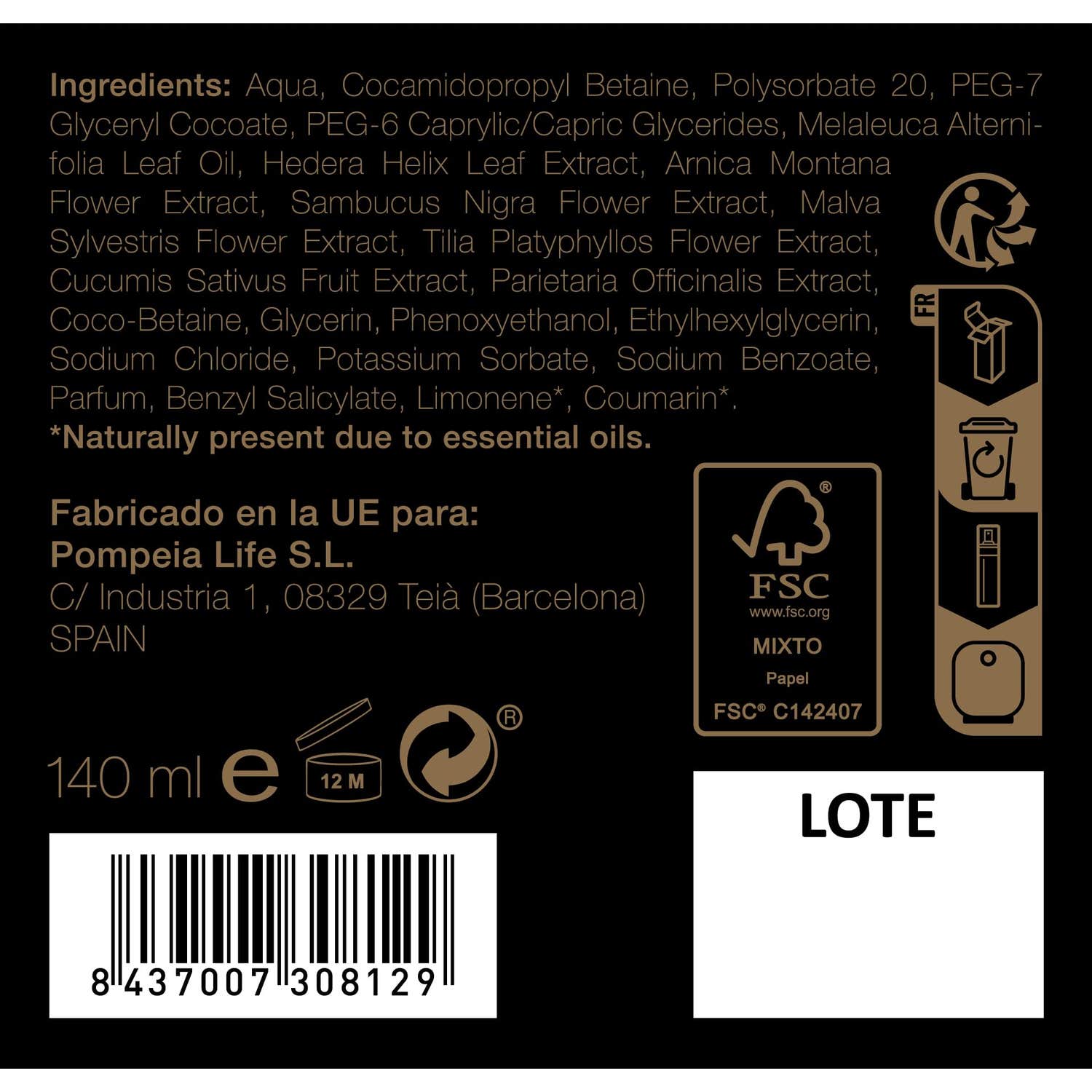 Pompeia Fiore di Pompeia Espuma Jabón Íntimo 140ml