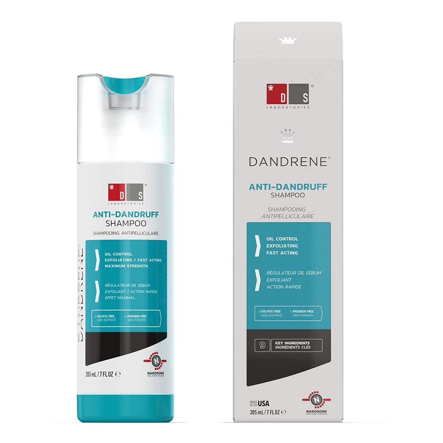 Dandrene champú exfoliante con tecnología anticaspa 205ml
