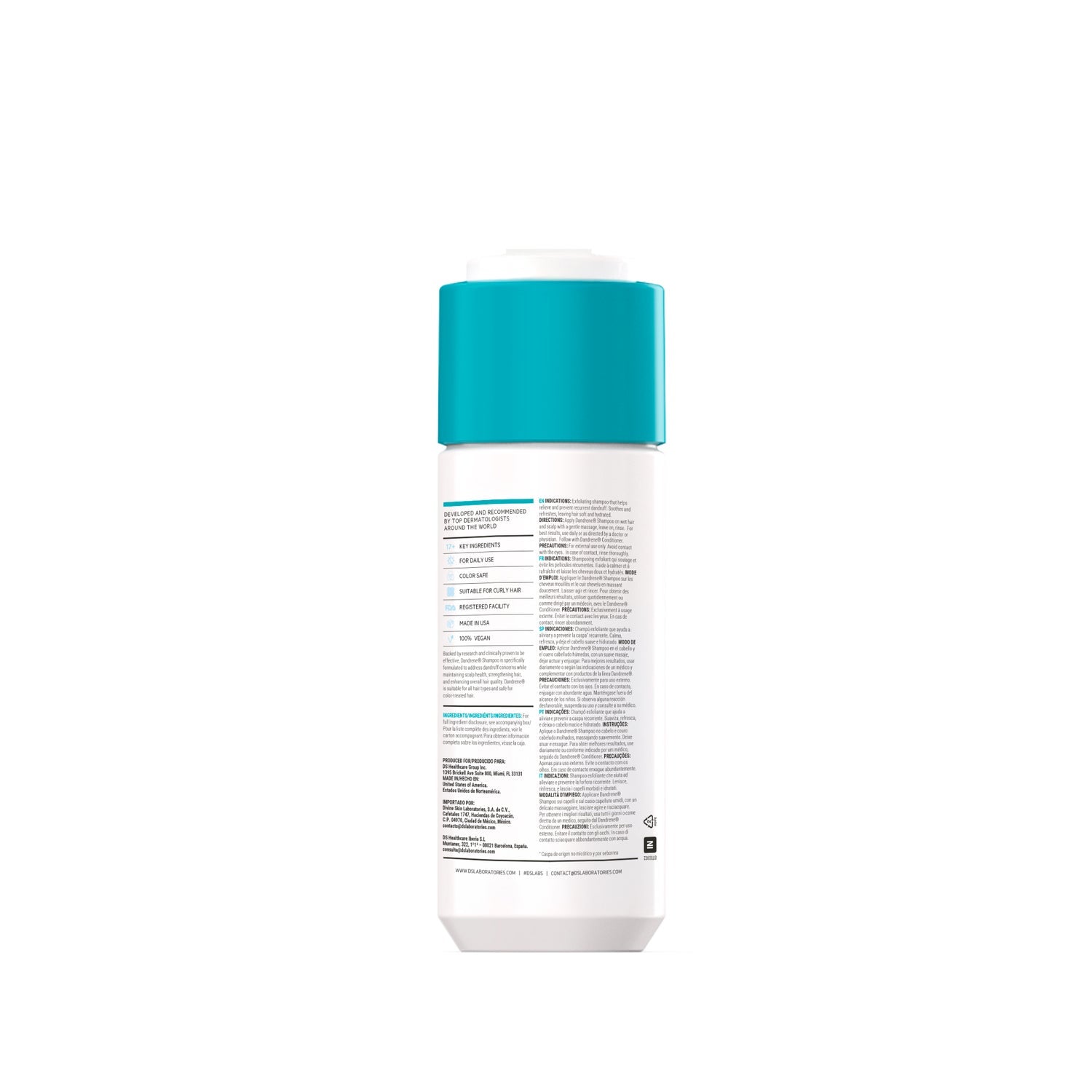 Dandrene champú exfoliante con tecnología anticaspa 205ml