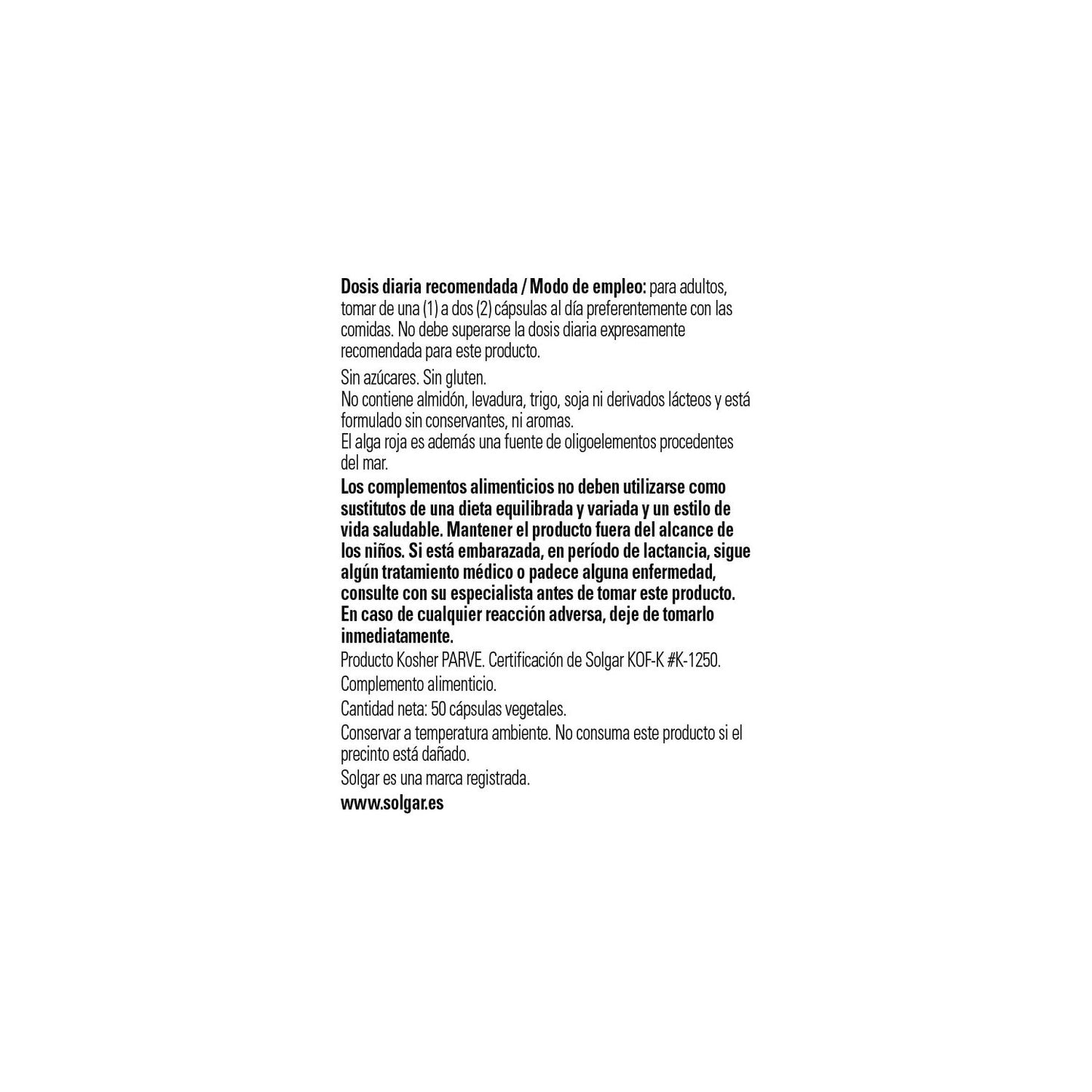 Solgar Sílice Oceánico 50vcaps
