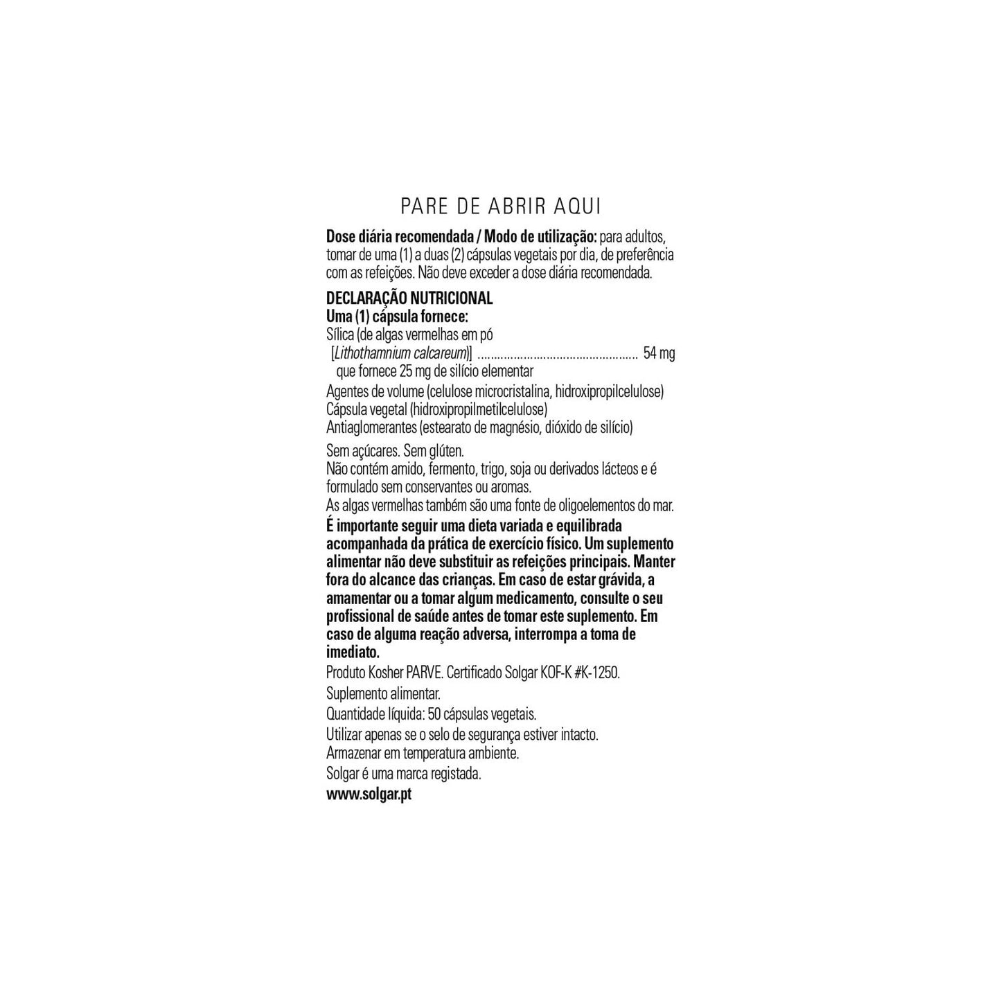 Solgar Sílice Oceánico 50vcaps