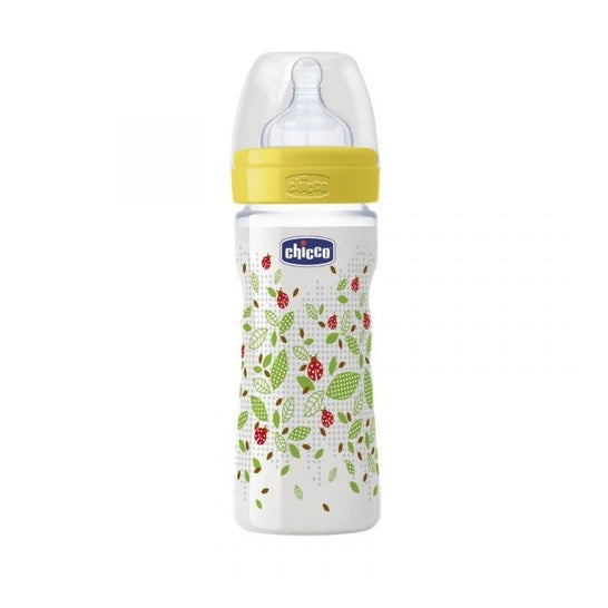 Chicco Biberón Amarillo Tetina Silicona Flujo Medio 250ml