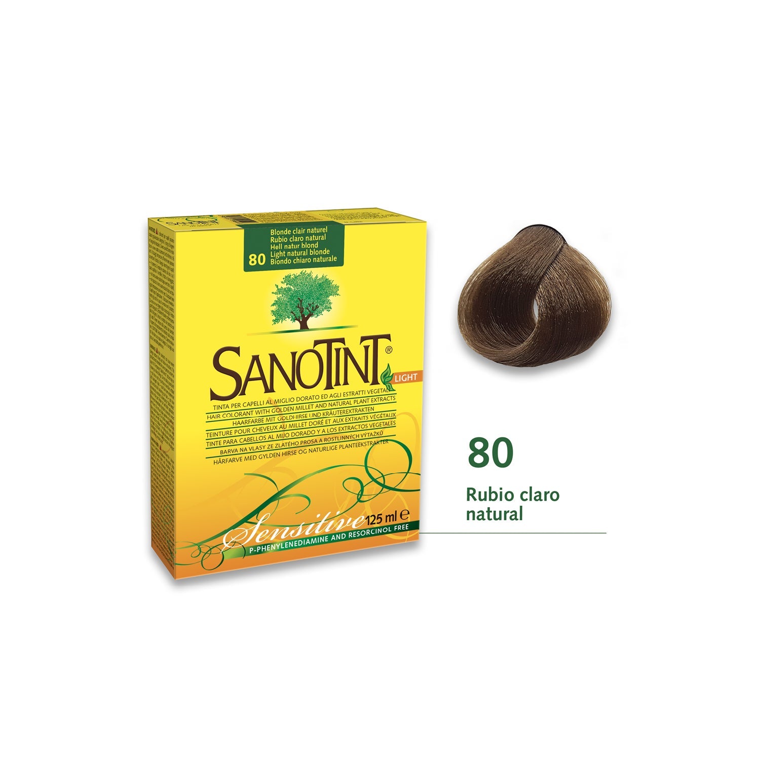 Santiveri Sanotint Tinte Sensitive 80 Rubio Claro Natural 125ml