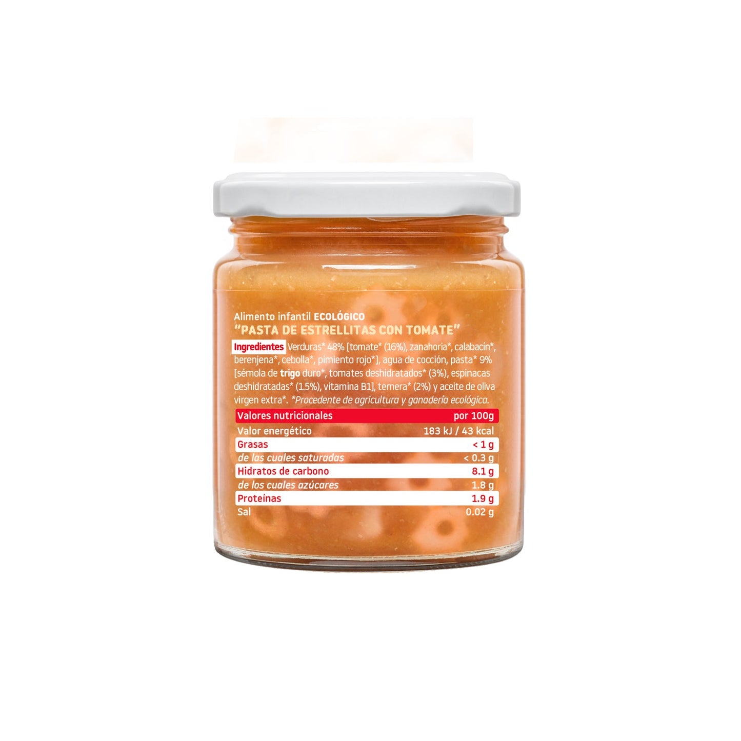 Smileat Tarrito Ecológico CA-CHI-TOS de Estrellitas con Tomate 230g