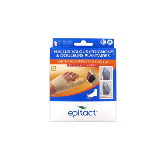 Ortesis epitáctica corrección doble hallux izquierda valgus M