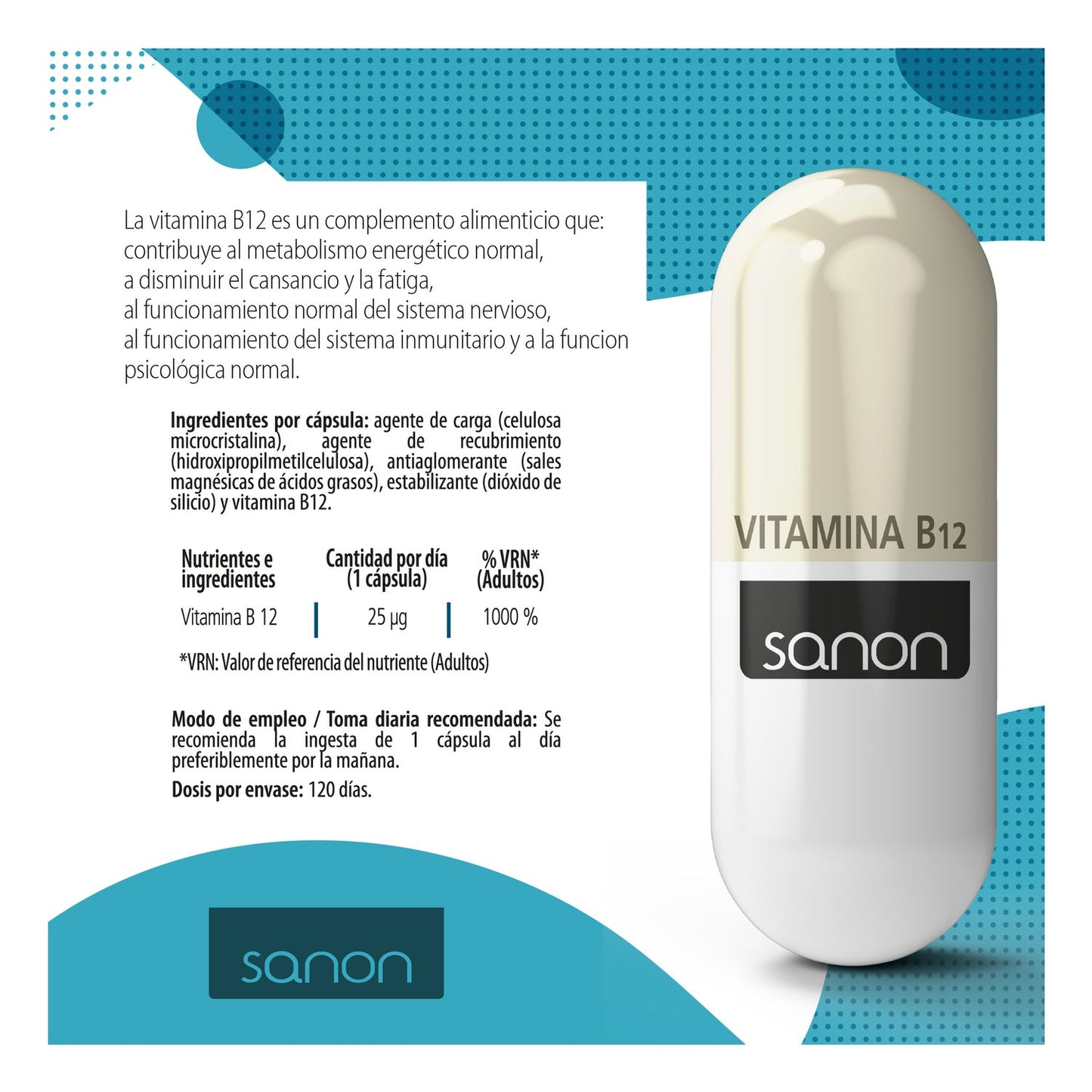 Sanon Vitamina B12 120caps