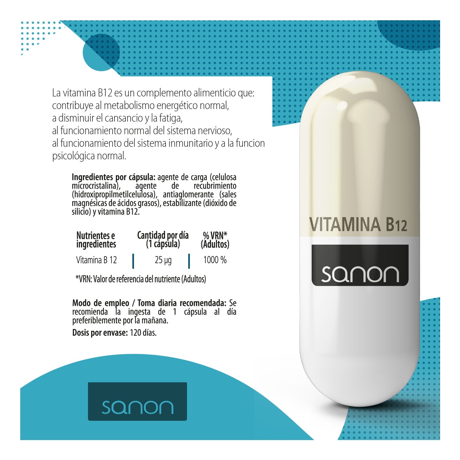 Sanon Vitamina B12 120caps