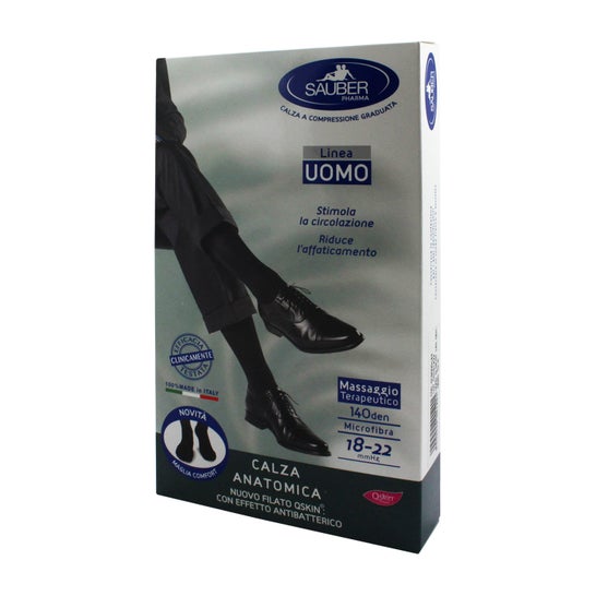 Sauber Q-Skin Men Media 140Den Negro Talla M 1 Par