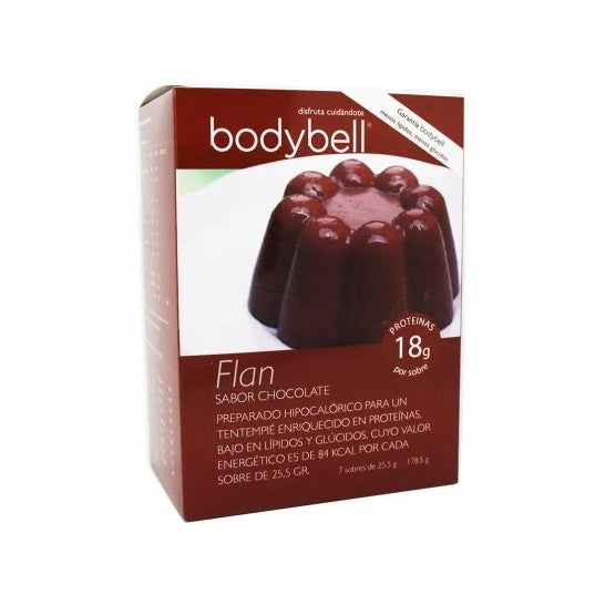 Bodybell Flan Sabor Chocolate 7 sobres