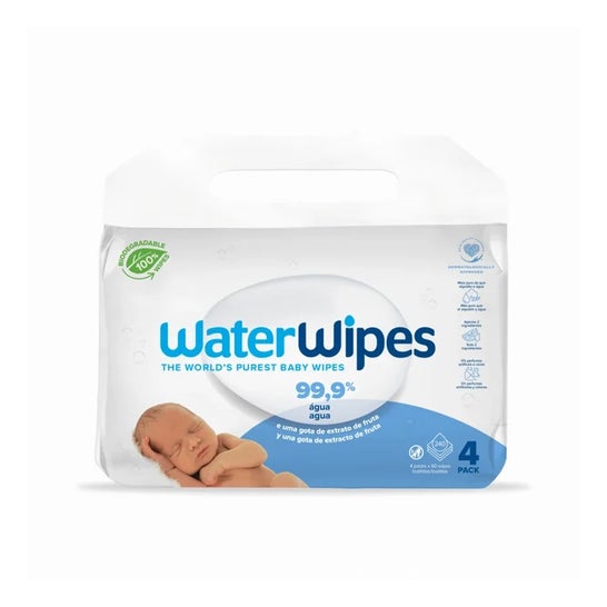 WaterWipes Lingettes Bébé 99,9% 4x60uds