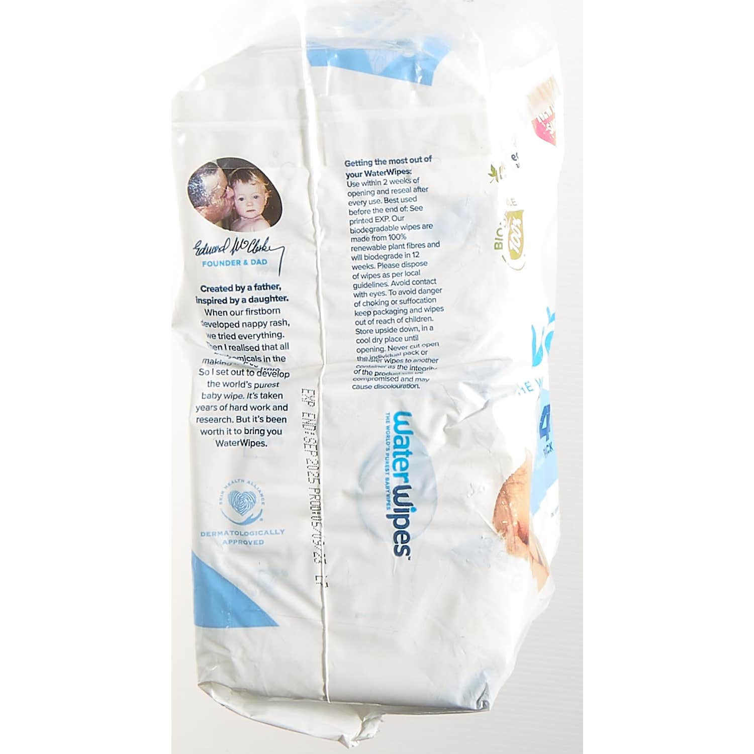 WaterWipes Lingettes Bébé 99,9% 4x60uds