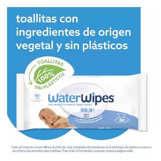 WaterWipes Lingettes Bébé 99,9% 4x60uds