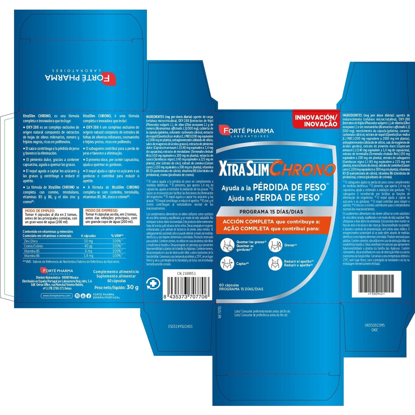 Forté Pharma Xtraslim Chrono Pérdida Peso 60caps