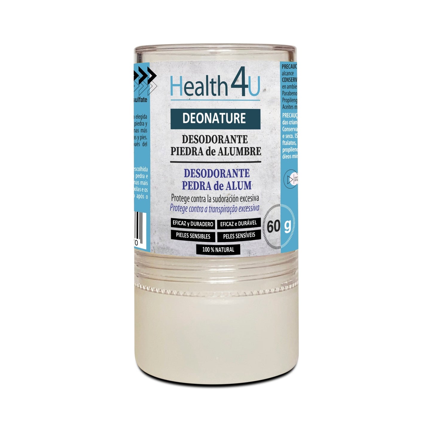 H4U Deonature Desodorante Piedra de Alumbre 60g