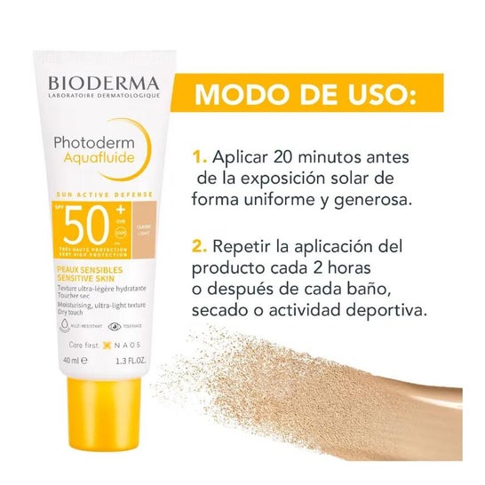 Bioderma Photoderm Aquafluide SPF50+ Tono Claro 40ml